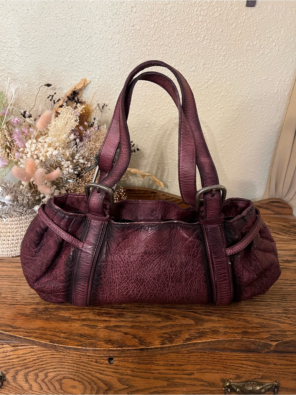 Free People Copenhagen Leather Shoulder Bag In Red NWT - Picture 3 of 4